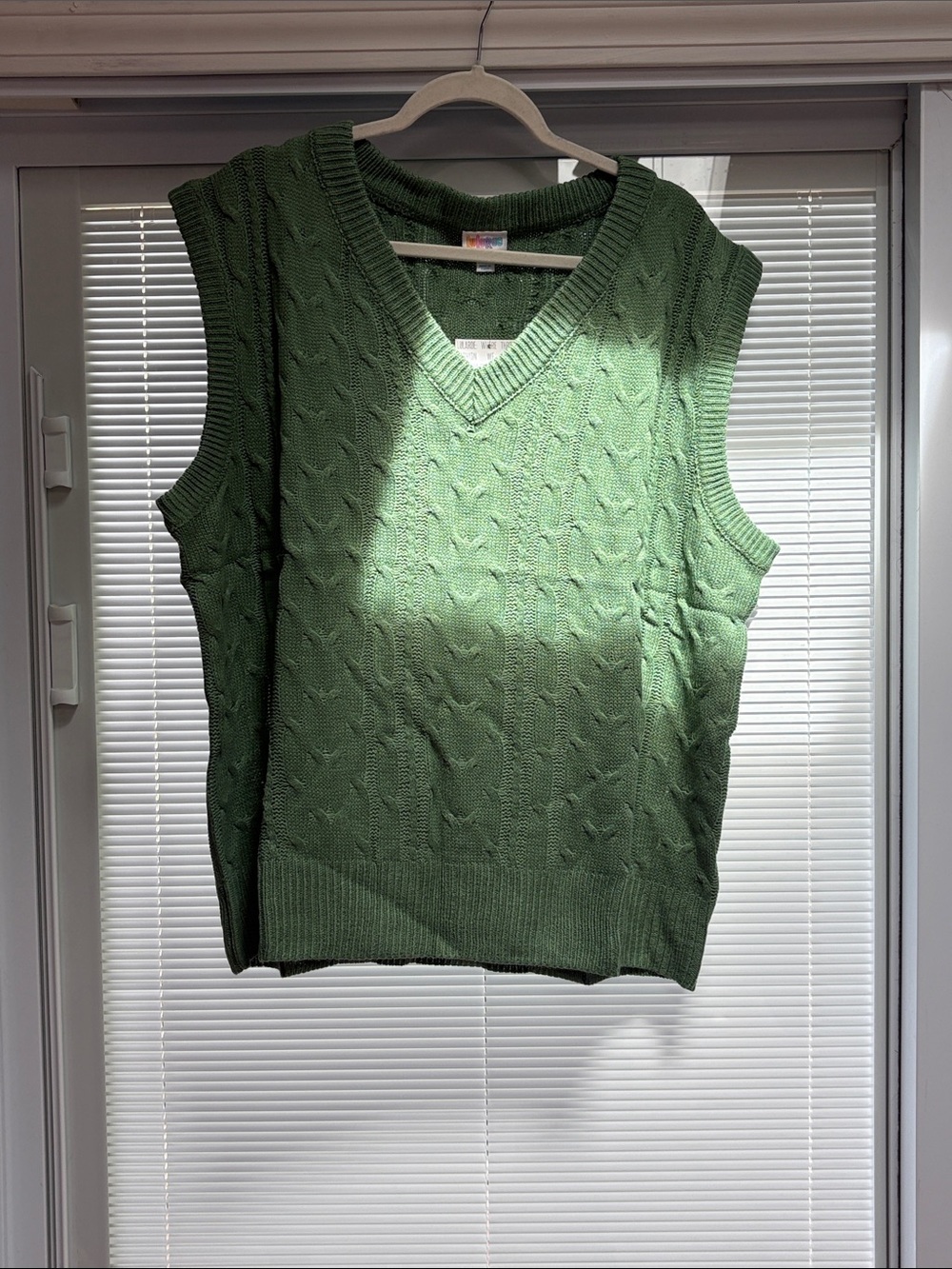 LuLaRoe Olive Green Cable Knit V-Neck Sweater Vest